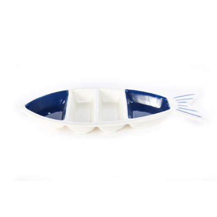 Πιάτο Κεραμικό Ψάρι Με Χωρίσματα 31x13xH3,5cm