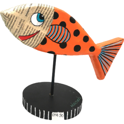 Ψάρι εφημερίδα βάση πορτοκαλί ΕΠΨ50 18cm