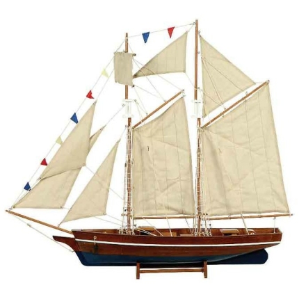 Καράβι Ξύλινο Παραδοσιακό με πανιά & σημαιές