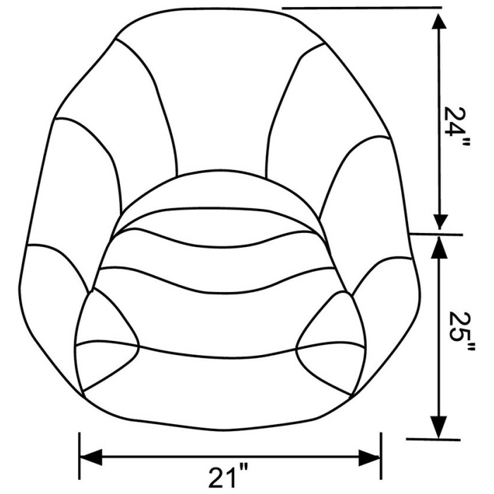 Κάθισμα Bucket, Διαστάσεις: 53.34 x 63.5 x 60.96 cm
