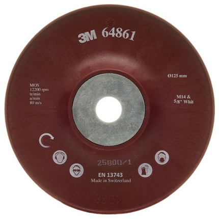 3M 64861 Υψηλής Απόδοσης Πάτος Στήριξης με Εγκοπές για Δίσκους Φάϊμπερ, M14 & 5/8″