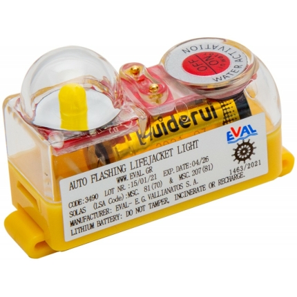 Φανός σωσιβίου LED με μπαταρία λιθίου M.E.D. 96/98/EC, SOLAS-L.S.A. CODE