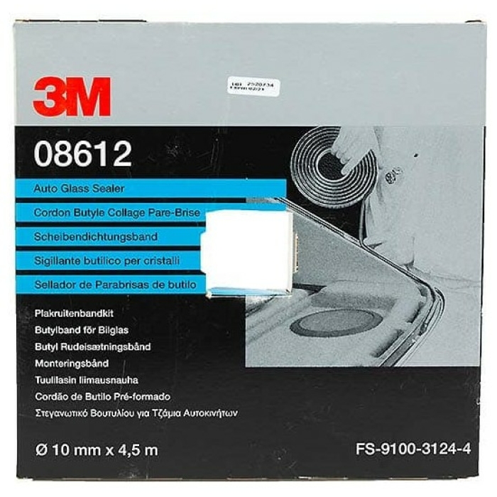 3M 8612 Μαύρο Βουτυλικό Κορδόνι 10mm, 10 mm x 4,5 m