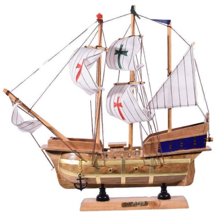 Διακοσμητικό Καράβι Ιστιοφόρο Ξύλινο "Santa Maria" 34x7x24 cm (03-16-34)