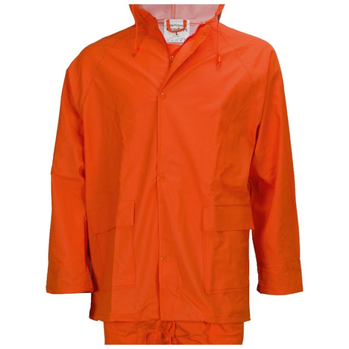 Αδιάβροχο κοστούμι PU με κουκούλα με επένδυση από συνθετικό ύφασμα PVC Πορτοκαλί Galaxy Comfort Plus Galaxy Safety (50-503)