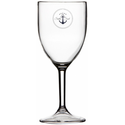 Ποτήρι Κρασιού άθραυστο από MS με διακόσμηση άγκυρα 18.6 x 7,5εκ Sailor Soul Marine Business (Σετ 6 τεμαχίων)