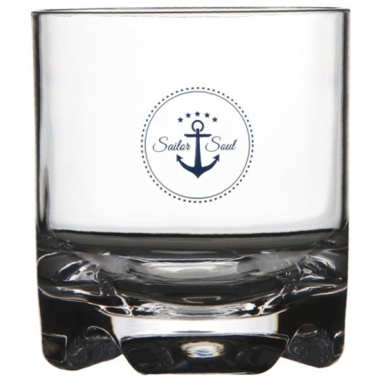 Ποτήρι νερού άθραυστο από MS με διακόσμηση άγκυρα 9.5x8.4 εκ Sailor Soul Marine Business (Σετ 6 τεμαχίων)